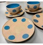 Antiek vintage pottery Uk wheel - kop schotels servies setje, Ophalen of Verzenden