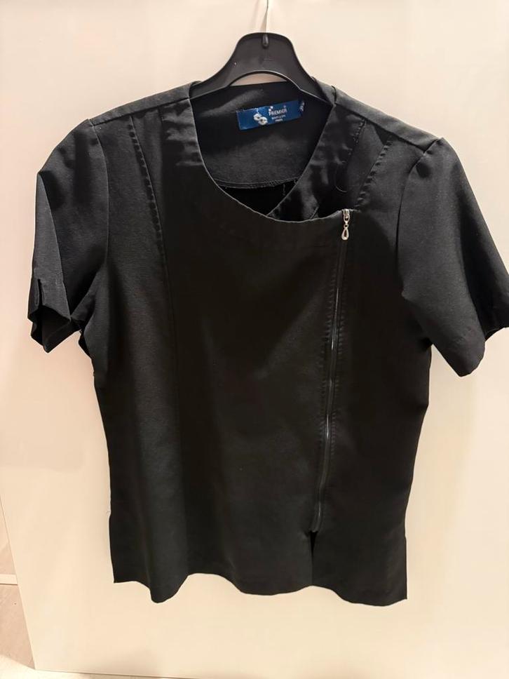 Zwarte Werktuniek Maat M - Elegant Detail, Kleding | Dames, Blouses en Tunieken, Zo goed als nieuw, Maat 38/40 (M), Zwart, Ophalen of Verzenden