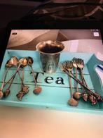 Verzilverd lepelvaasje, 6 vorkjes/6lepeltjes, Ophalen of Verzenden, Zo goed als nieuw