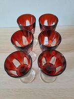 Set van 6 vintage aperitief/borrelglaasjes Luminarc Rubilux, Antiek en Kunst, Ophalen of Verzenden