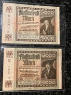 Duitse 5000 Mark biljetten 1922, Ophalen of Verzenden, Duitsland, Los biljet
