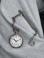 Antiek Zakhorloge met Ketting denk zilver ofzo, Antiek en Kunst, Ophalen of Verzenden