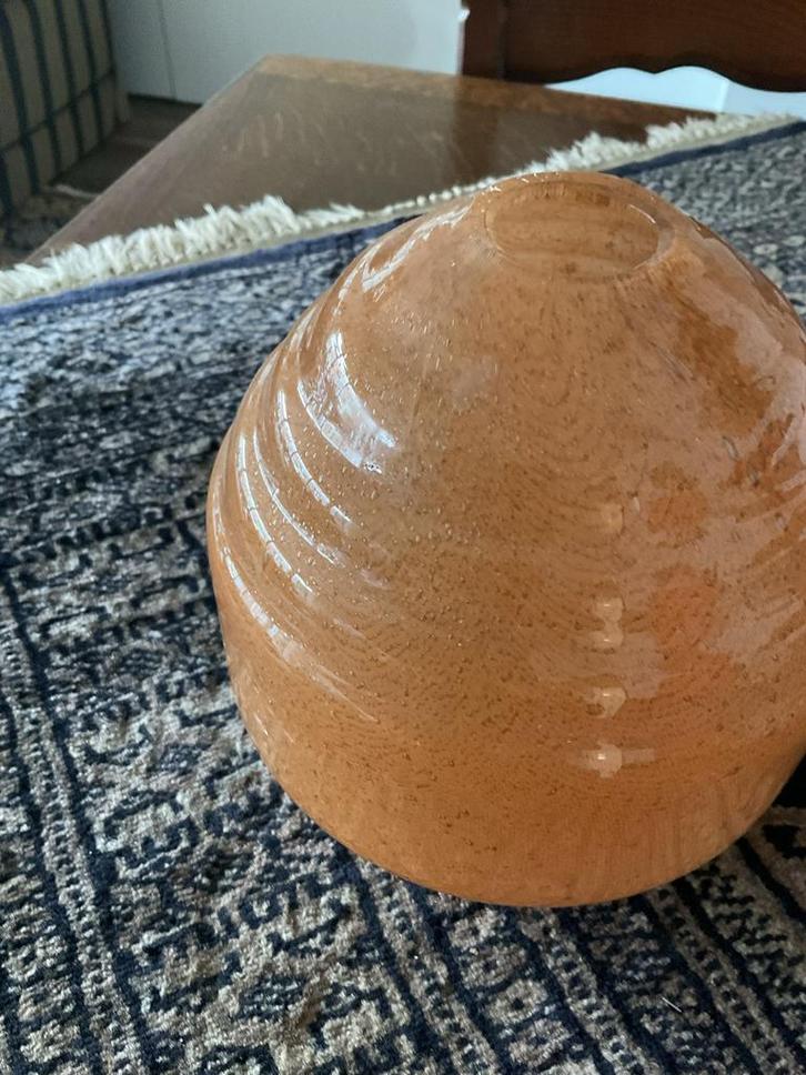 Oranje Glazen Vaas, Huis en Inrichting, Woonaccessoires | Vazen, Zo goed als nieuw, Oranje, Minder dan 50 cm, Glas, Ophalen of Verzenden