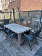 Tuinset teak hout en metalen stoelen, Ophalen, Gebruikt, Meer dan 8 zitplaatsen, Teakhout