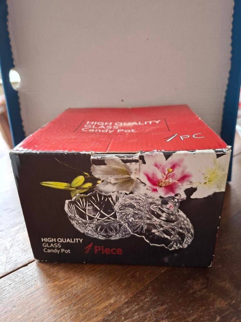 Kristallen Snoeppot met Deksel, Ophalen of Verzenden