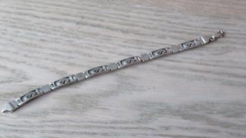 Zilveren heren/dames schakel armband / 19 cm beschikbaar voor biedingen