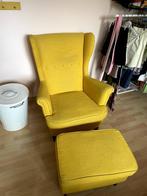 Ikea STRANDMON fauteuil met voetenbank, Huis en Inrichting, Fauteuils, Ophalen, Gebruikt, 75 tot 100 cm, 75 tot 100 cm