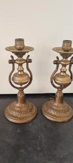 Antieke kandelaars - Koper/Brons, Ophalen of Verzenden, Koper of Brons
