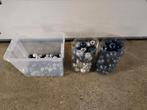 Kerstballen plastic diverse tinten blauw en zilverkleurig, Diversen, Kerst, Ophalen of Verzenden, Gebruikt