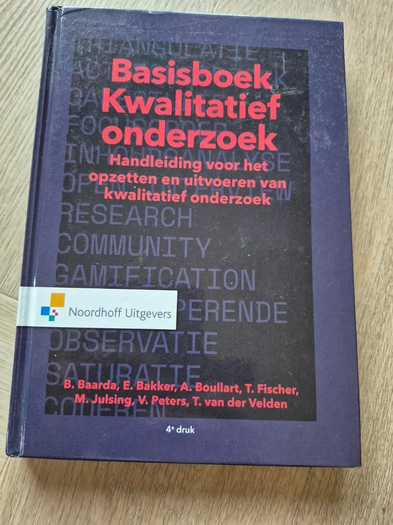 Annelien Boullart - Basisboek Kwalitatief Onderzoek, Boeken, Ophalen of Verzenden, Zo goed als nieuw, Annelien Boullart; Ben Baarda; Esther Bakker; Mark Julsing