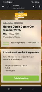 2 tickets Heroes Dutch Comic Con 21 Juni, Twee personen