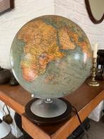 Grote glazen antieke wereldbol globe, Ophalen, Verlicht, Berlin Darmstadt, Zo goed als nieuw