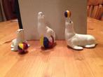 beelden set van drie zeehonden met gekleurde bal., Gebruikt, Ophalen of Verzenden, Dier