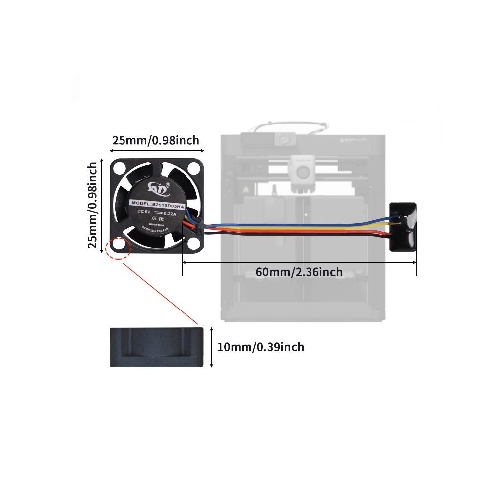 AcrossXD P1/X1 Hotend Cooling Fan - Bambu Lab 3D Printer, Computers en Software, 3D Printers, Ophalen of Verzenden, Nieuw, AcrossXD