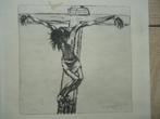 Lithografie Christus aan het kruis Albert Servaes, crucifix, Antiek en Kunst, Kunst | Litho's en Zeefdrukken, Ophalen of Verzenden