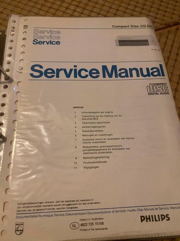 Philips Service Manuals CD-spelers, Audio, Tv en Foto, Cd-spelers, Zo goed als nieuw, Philips, Ophalen of Verzenden