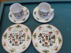 kerstservies.   2   bordjes   2   x  kop  en  schotel., Diversen, Ophalen of Verzenden, Zo goed als nieuw
