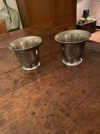 Twee zilverkleurige potjes, Antiek en Kunst, Ophalen of Verzenden