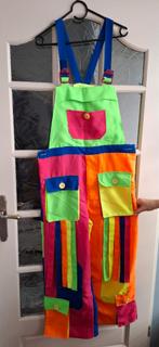 Carnavals Rainbow Neon Tuinbroek maat 176 valt als S/M, Ophalen of Verzenden, Gebruikt, 170 of groter, Jongen of Meisje