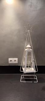 Metalen witte kerstboom met hangende lantaarn erin, Ophalen of Verzenden, Zo goed als nieuw