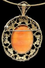 Camee Filigrane Zilver Broche & Hanger, Sieraden, Tassen en Uiterlijk, Antieke sieraden, Verzenden, Zilver