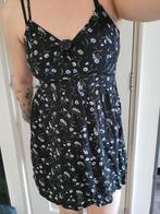 H&M divided jurk zomerjurk M 38 zwart met bloemenprint, Maat 38/40 (M), H&M, Zwart, Ophalen of Verzenden