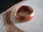 houten ring lichtbruin rood maat 18 (nr. 15), Sieraden, Tassen en Uiterlijk, Ringen, Overige materialen, Nieuw, Ophalen of Verzenden