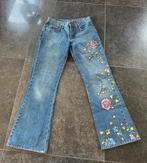 Vintage Iceberg jeans met geborduurde bloemen maat 38, Blauw, W30 - W32 (confectie 38/40), Iceberg, Ophalen of Verzenden