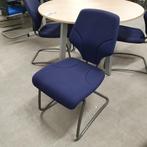 Set 4 stuks Giroflex vergaderstoelen - blauwe stof, Ophalen of Verzenden, Gebruikt, Grijs, Stof