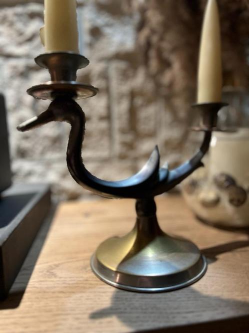 Prachtig Vintage Metawa kandelaar in de vorm van een eend -, Huis en Inrichting, Woonaccessoires | Kandelaars en Kaarsen, Gebruikt