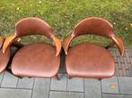 Set van 4 Cow Horn Stoelen Tijsseling Nijkerk, Ophalen, Gebruikt, Bruin, Vintage