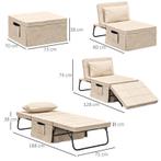 Multifunctionele Bedbank - Beige slaapbank bankstel stoel, Huis en Inrichting, Slaapkamer | Slaapbanken, Beige, Nieuw, Eenpersoons