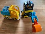 Kiepwagen en graafmachine- Duplo, Ophalen of Verzenden, Zo goed als nieuw, Duplo