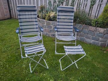 Te koop: camping/ tuinstoelen met 2 krukjes beschikbaar voor biedingen