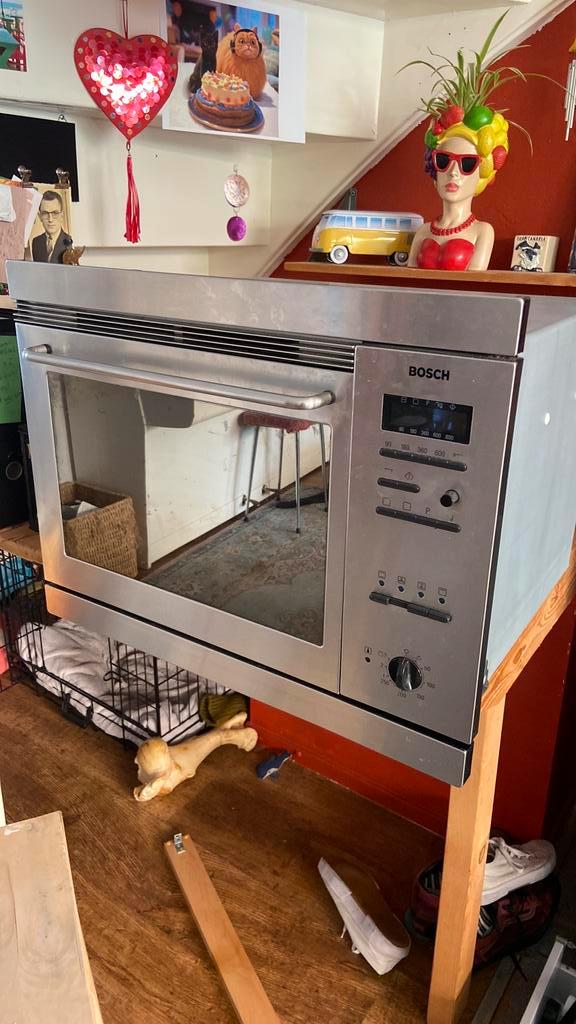 Inbouwoven Bosch, Witgoed en Apparatuur, Ovens, Gebruikt, Inbouw, 45 tot 60 cm, 45 tot 60 cm, Hete lucht, Ophalen