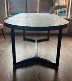 Ovale zwarte houten eettafel., Huis en Inrichting, Tafels | Eettafels, Ophalen, Gebruikt, 200 cm of meer, Vijf personen of meer