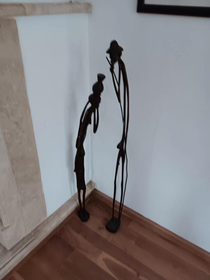 Afrikaanse houten beelden - Man en Vrouw, Antiek en Kunst, Kunst | Beelden en Houtsnijwerken, Ophalen