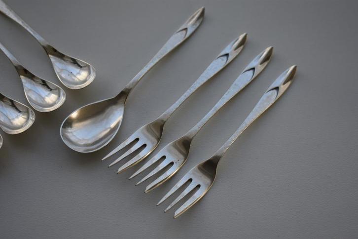 Zilver Gerritsen en Van Kempen 210 gebakvorkjes, Antiek en Kunst, Antiek | Goud en Zilver, Zilver, Ophalen of Verzenden