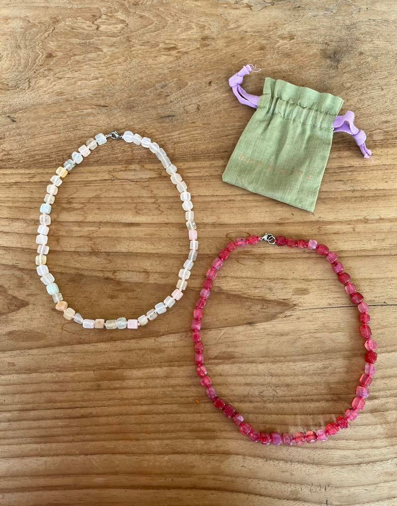 Kettingen anna nina natuursteen steen nieuw, Ophalen of Verzenden, Zo goed als nieuw, Steen of Mineraal