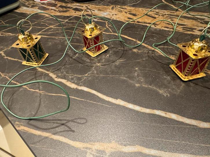 Oude (antieke) kerst lampjes met fietslampjes, Diversen, Kerst, Gebruikt, Ophalen of Verzenden