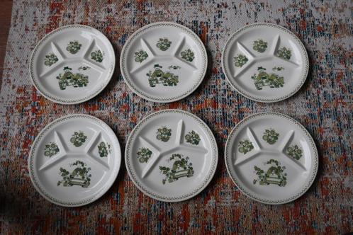 6 borden Figgio Market, Antiek en Kunst, Antiek | Servies compleet, Ophalen of Verzenden