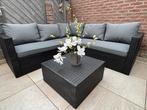 Loungeset tuinset wicker antraciet, Tuin en Terras, Ophalen, 6 zitplaatsen, Zo goed als nieuw, Loungeset