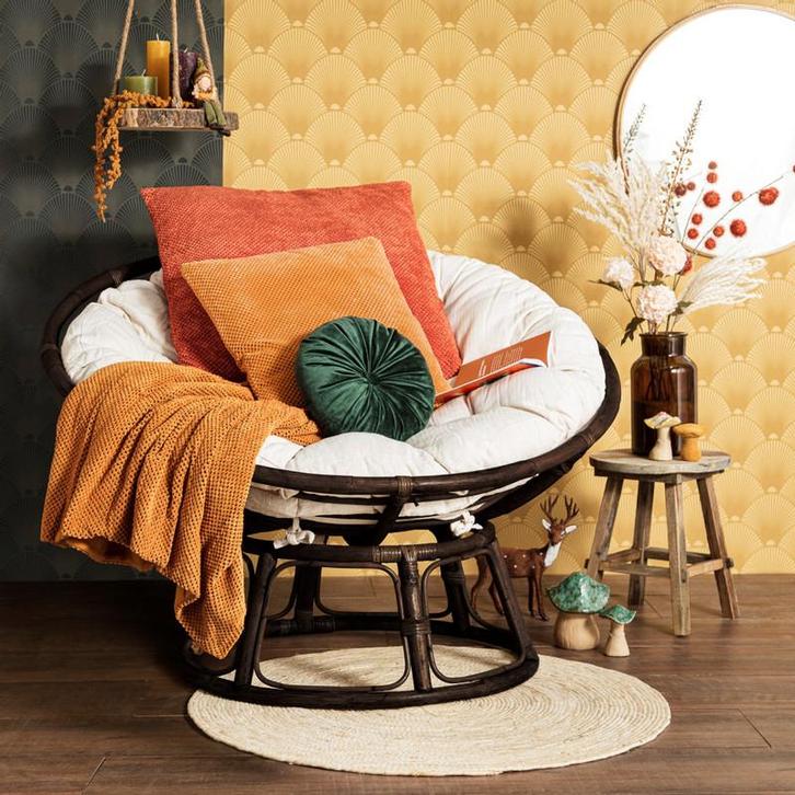 Papasan Loungestoel Xenos - Heerlijk Relaxen!, Huis en Inrichting, Fauteuils, Gebruikt, Riet of Rotan, 75 tot 100 cm, Ophalen