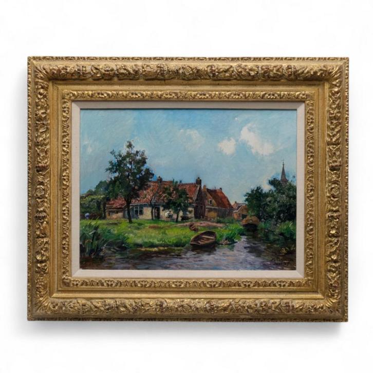 Johannes Elsinga (1893-1969) - 'Oppenhuizen', Antiek en Kunst, Kunst | Schilderijen | Klassiek, Ophalen of Verzenden