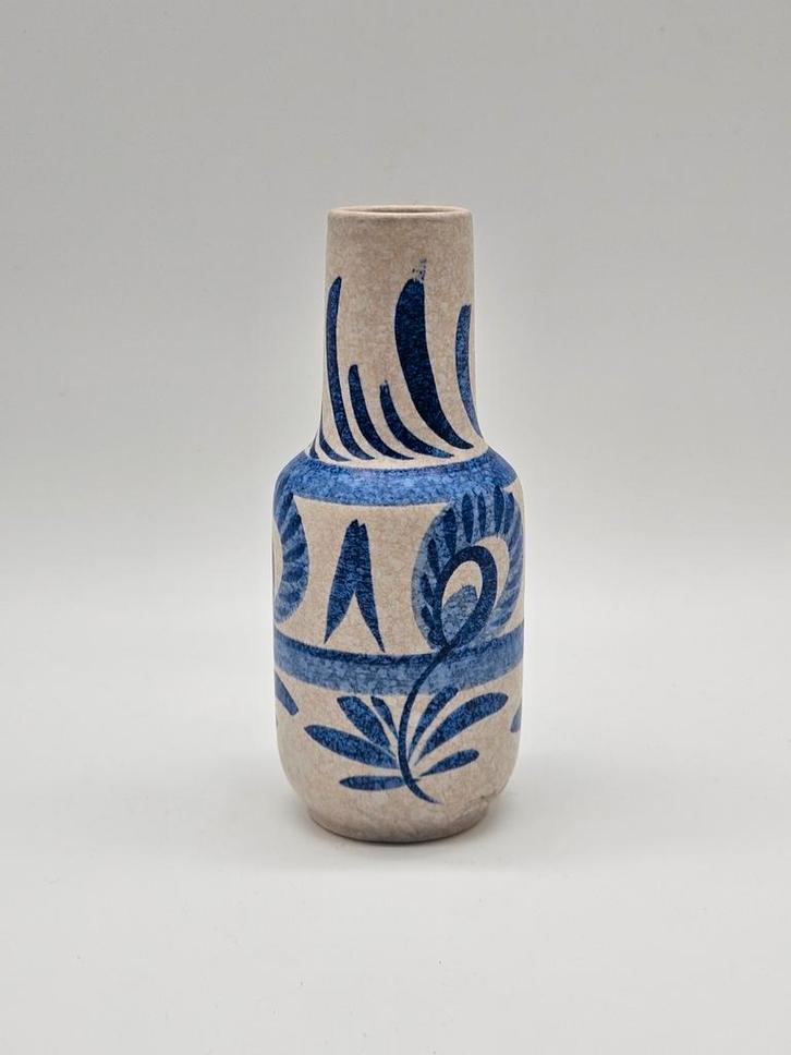 Zeldzaam West Germany Schmider Zell Vaasje 4504/4, Huis en Inrichting, Woonaccessoires | Vazen, Zo goed als nieuw, Blauw, Minder dan 50 cm