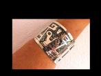 Bijzonder 5 cm Breed Mexicaanse Zilveren Armband/Abalon!, Verzenden, Zilver, Armband