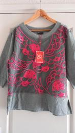 Nieuwe trui van Didi. Grijs met roze accenten. Maat L / XL., Kleding | Dames, Truien en Vesten, Nieuw, Grijs, Maat 42/44 (L), Ophalen of Verzenden