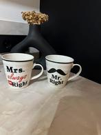 Nieuwe mr & mrs right mokken, Huis en Inrichting, Keuken | Servies, Ophalen, Zo goed als nieuw, Overige stijlen, Kop(pen) en/of Schotel(s)