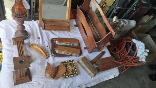 Oude houten accessoires, 12 stuks., Antiek en Kunst, Antiek | Woonaccessoires, Ophalen