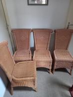 4 Rotan Eetkamerstoelen in Goede Staat, Huis en Inrichting, Stoelen, Ophalen, Bruin, Vier